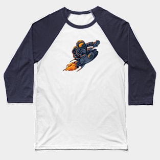 Astronaut Surfing on a Rocket Baseball T-Shirt